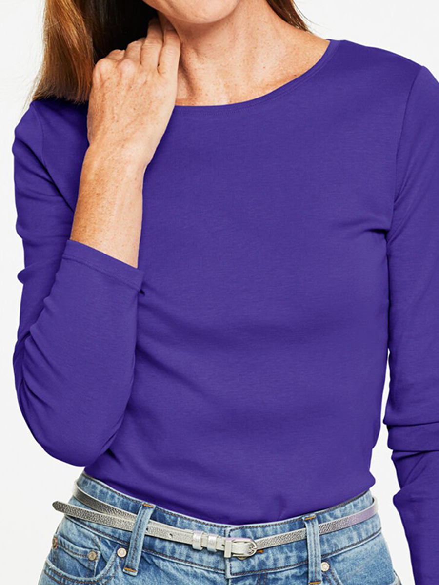 Women's Classic Versatile Round Neck Long Sleeve T-Shirt