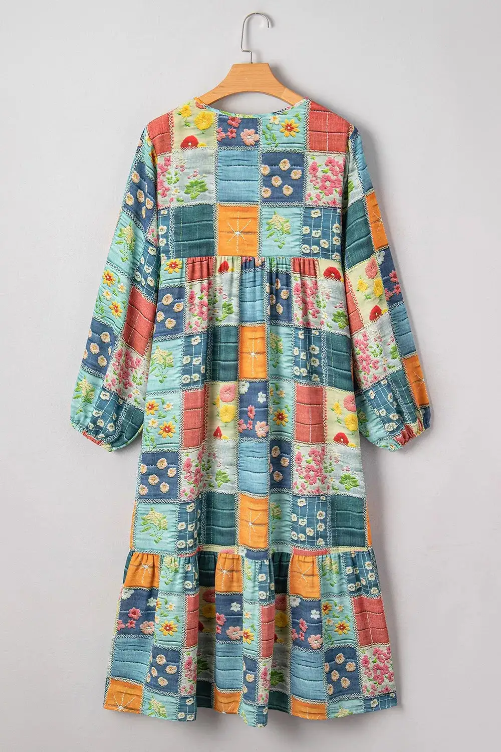V-Neck Floral Midi Dress