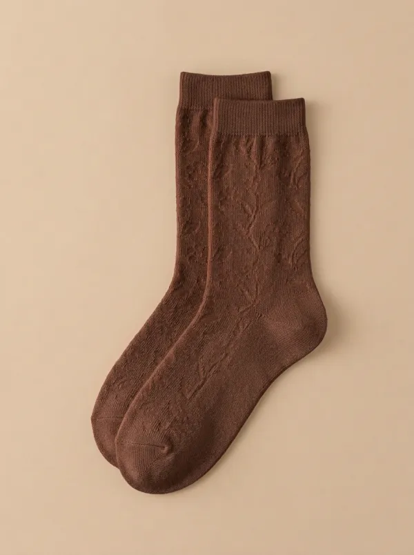Simple Floral Casual Socks