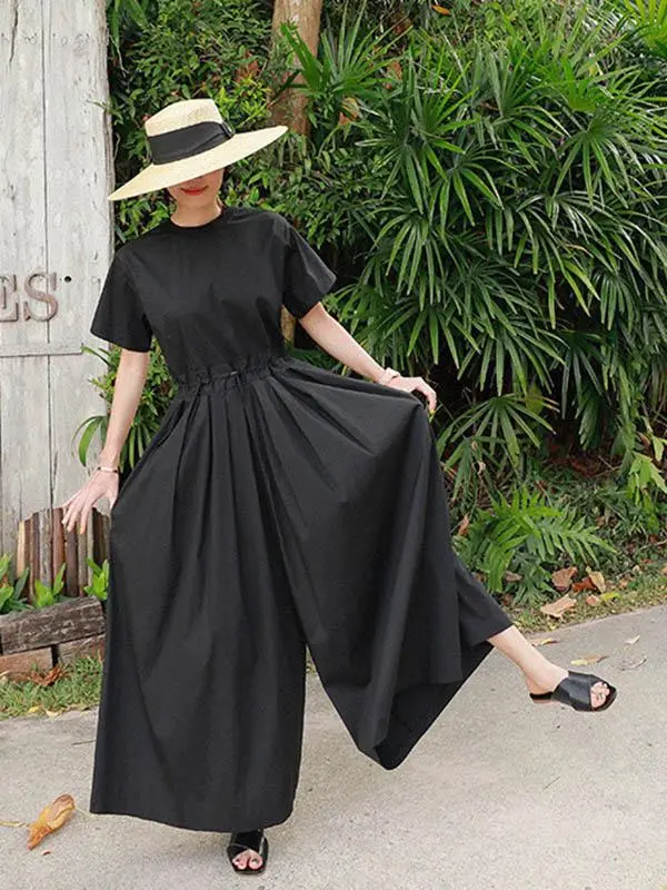 Casual Jumpsuit Met Wijde Pijpen