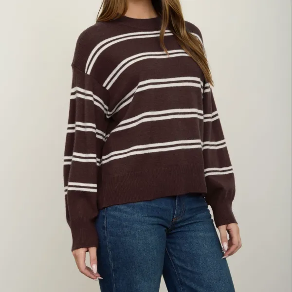 Stripe Drop Sleeve Pullover