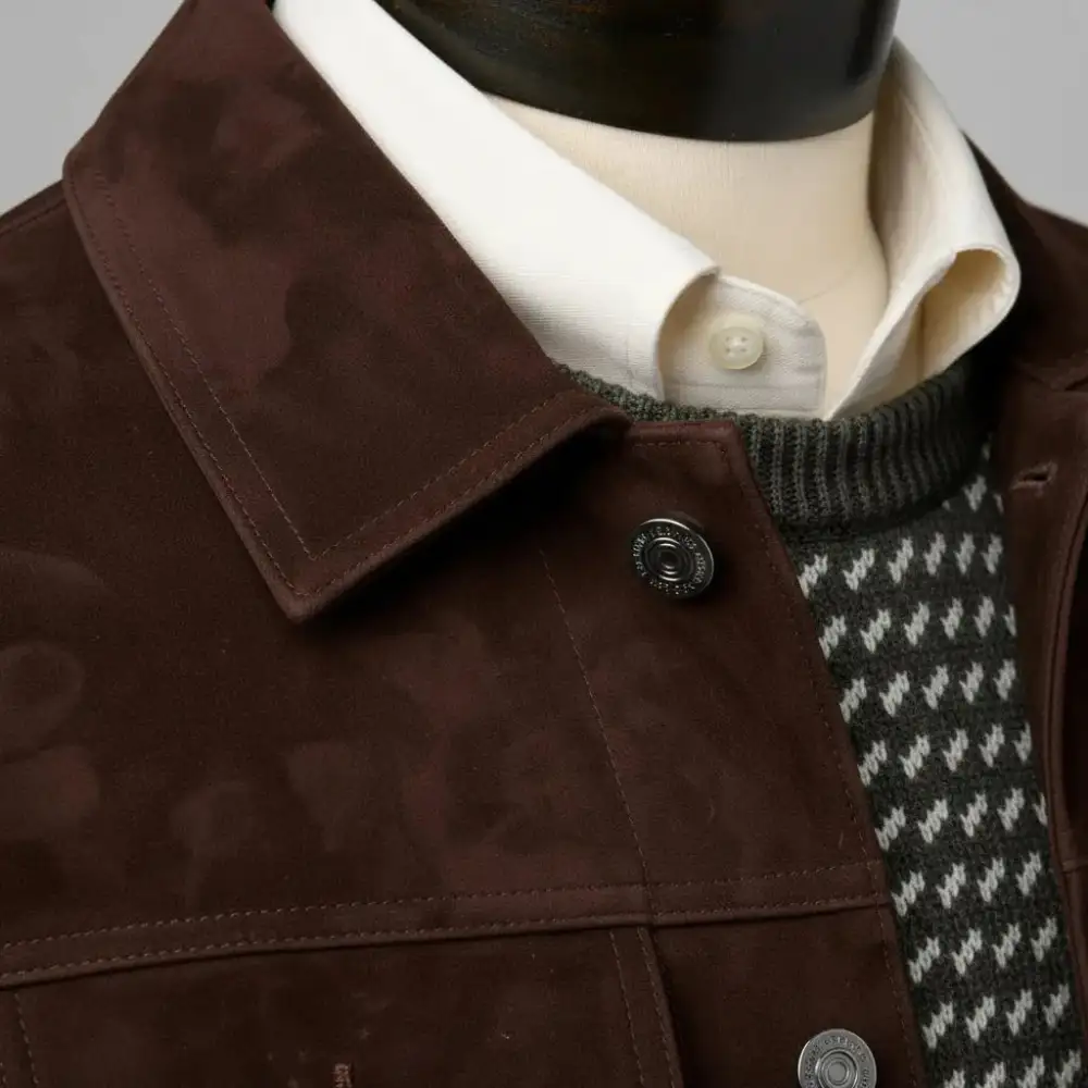 Modern Suede Trucker Western Jacket