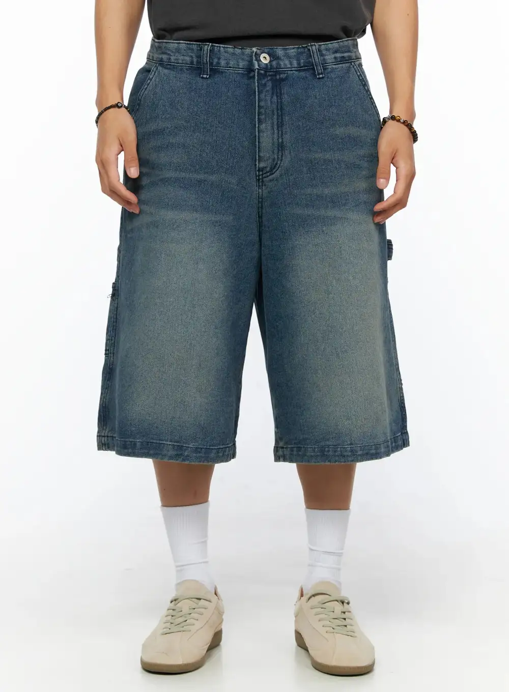 Men's Patchwork Carpenter Denim Shorts