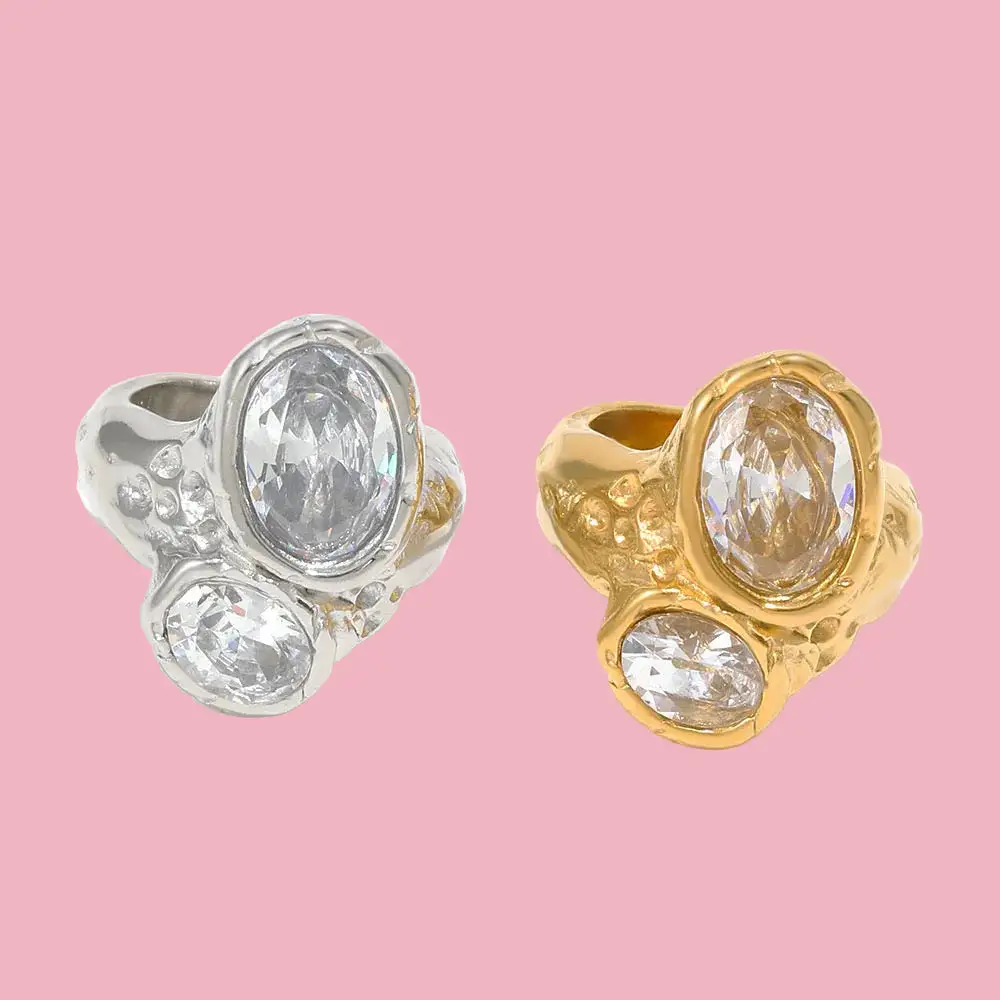 Sculpted Abstract Stone Accent Ring