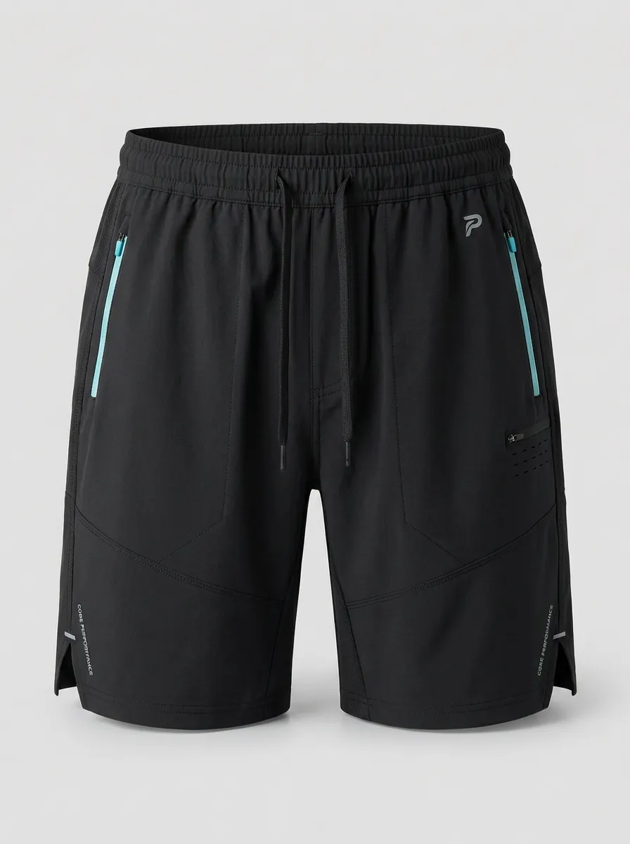 Men's Athletic Breathable Zippered Pocket Performance Shorts