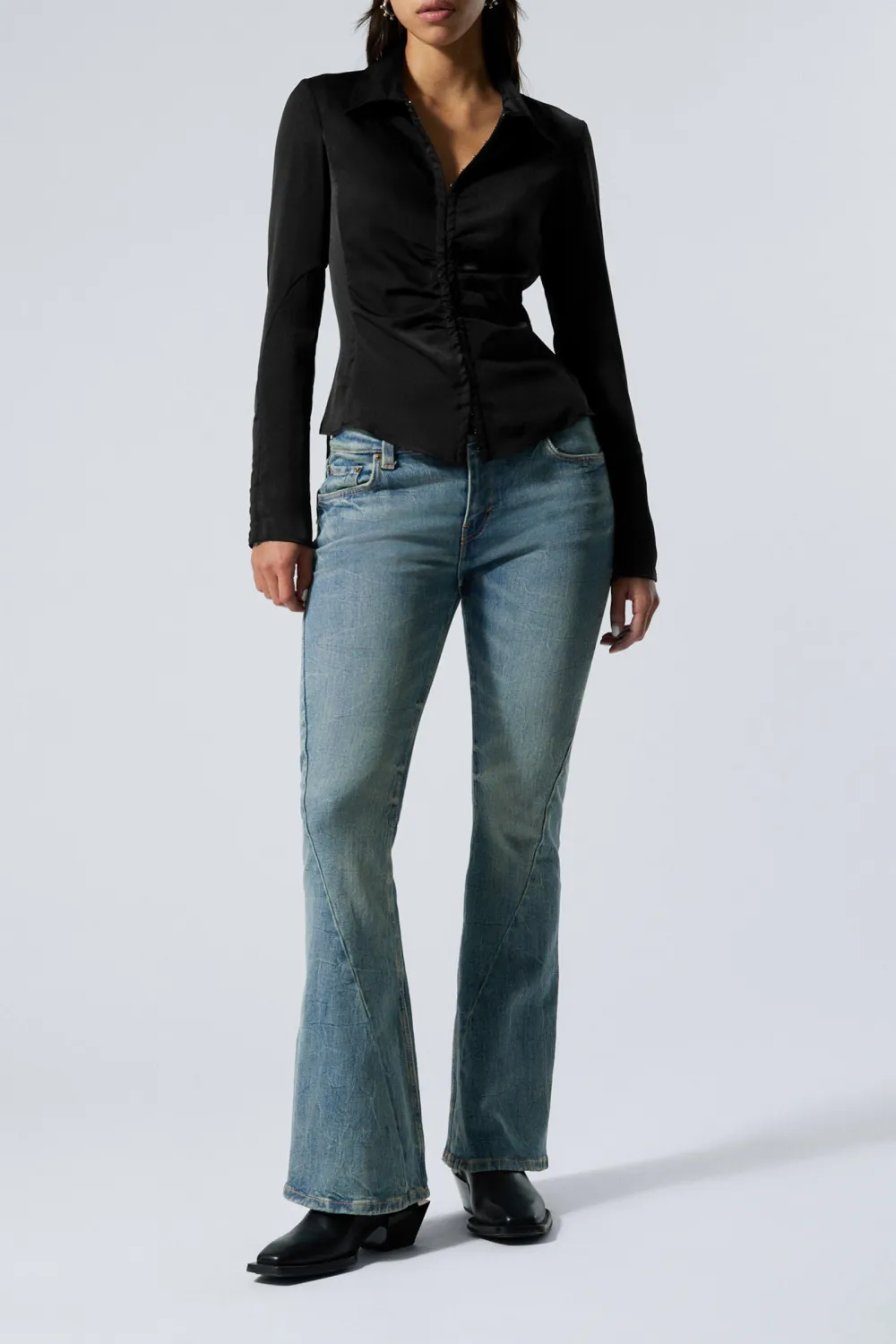 Ruched Long Sleeve Shirt