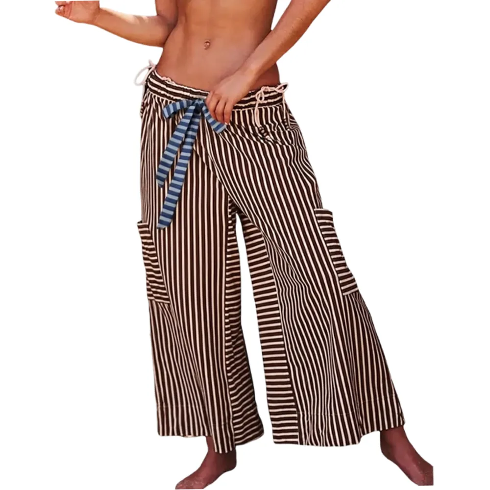 Women's Striped Wide Leg Pants
