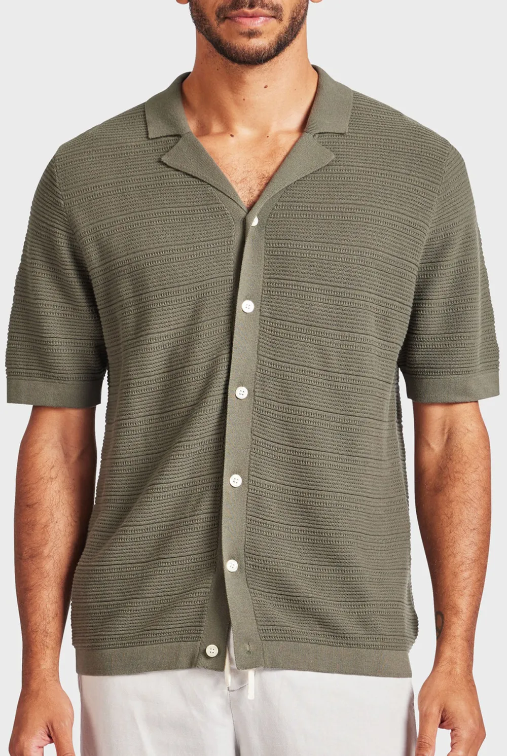 Revere Collar Knit Shirt