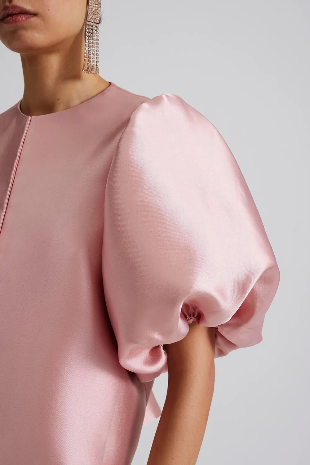 Puff Sleeve Scarf Neck Blouse