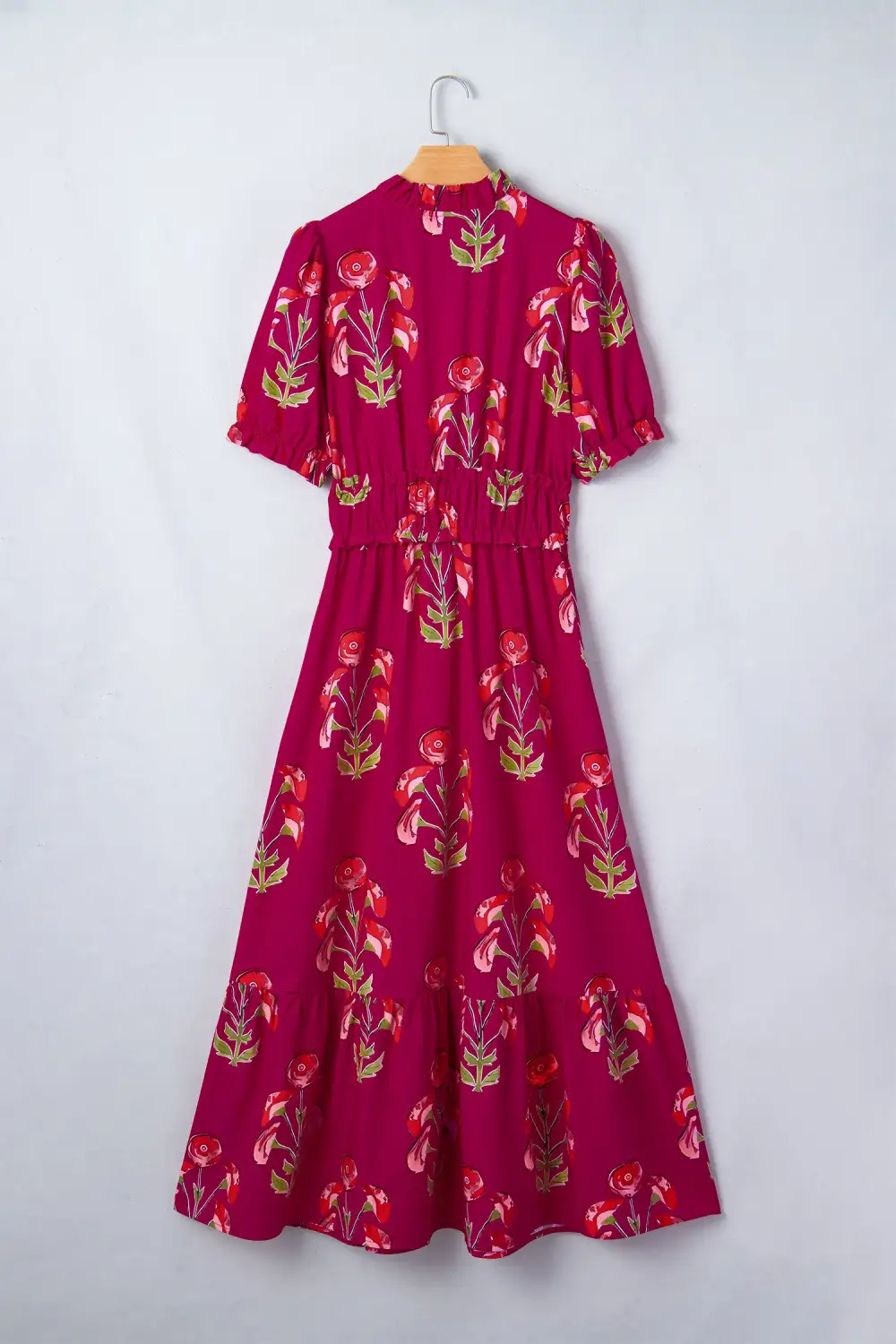 Lightweight Feel Floral Printed V Neck Maxi Dress