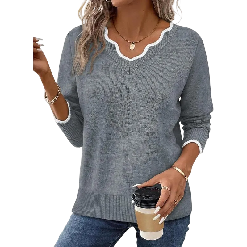 Women's Soft V-Neck Pullover Sweater