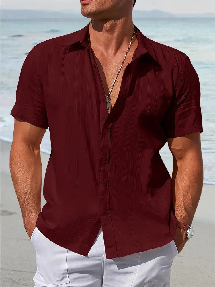 Loose Fit Textured Cotton Shirt