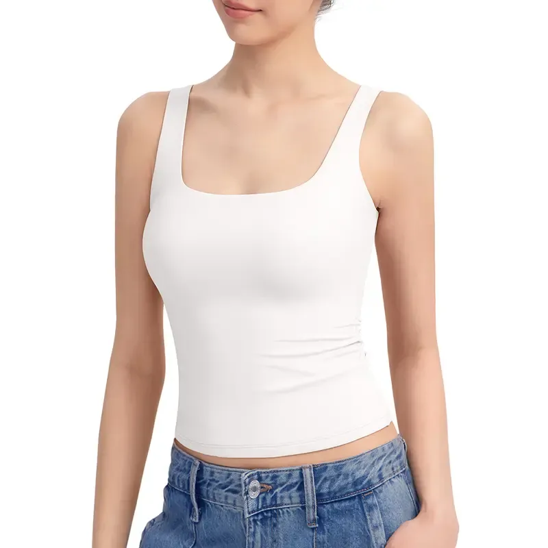 Women's Tank Top Sleeveless Double Lined Basic Tops