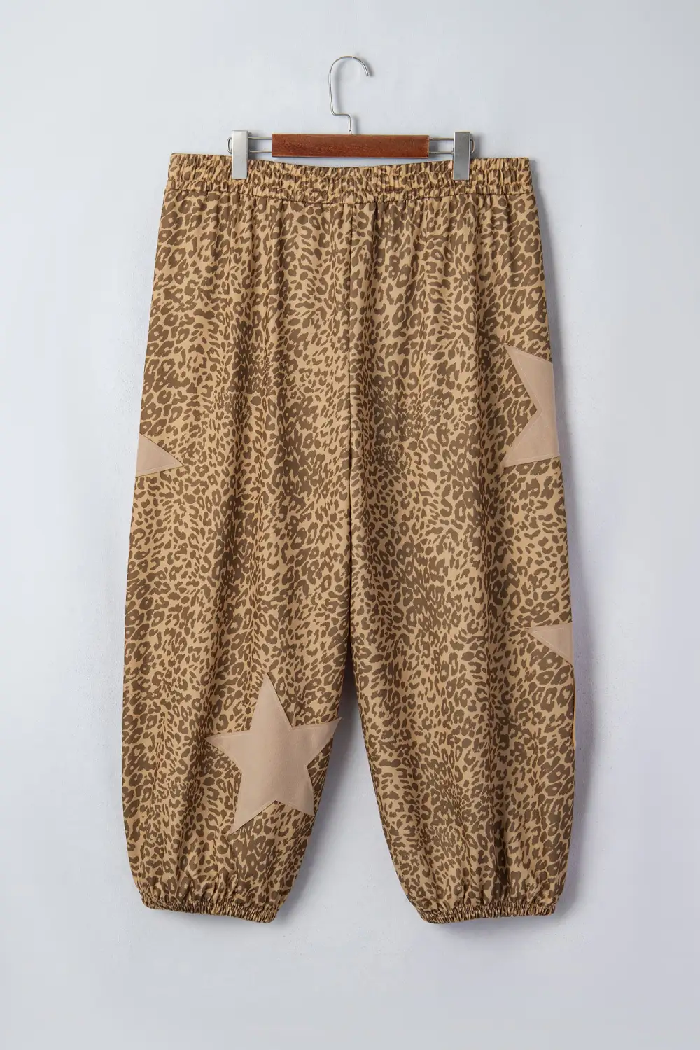 Drawstring Elastic-Waist Pocketed Leopard-Print Jogger Pants