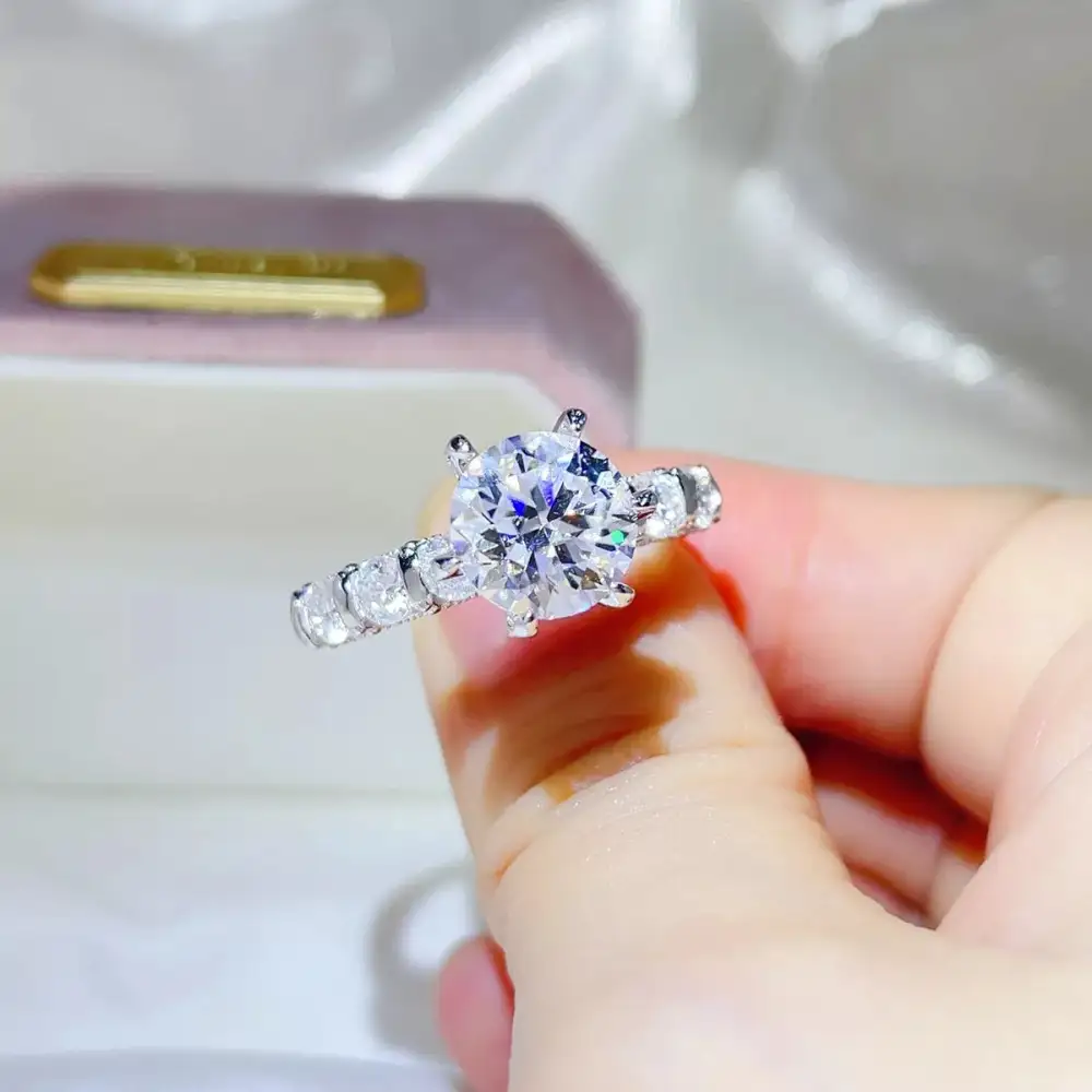 Sterling Silver Moissanite Easy Elegance Ring