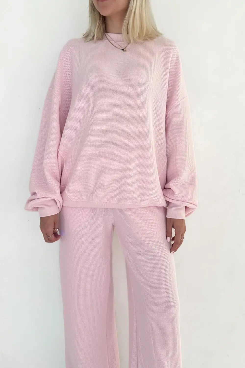 Neat Finish Waffle Knit Sweatshirt