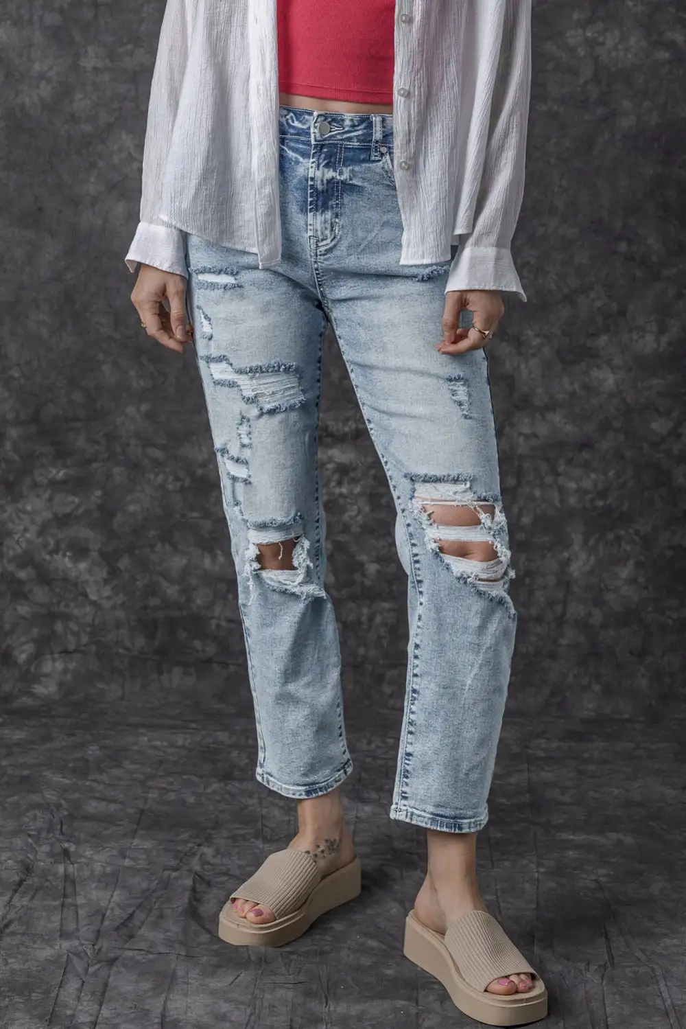 Airy Simple Denim Jeans