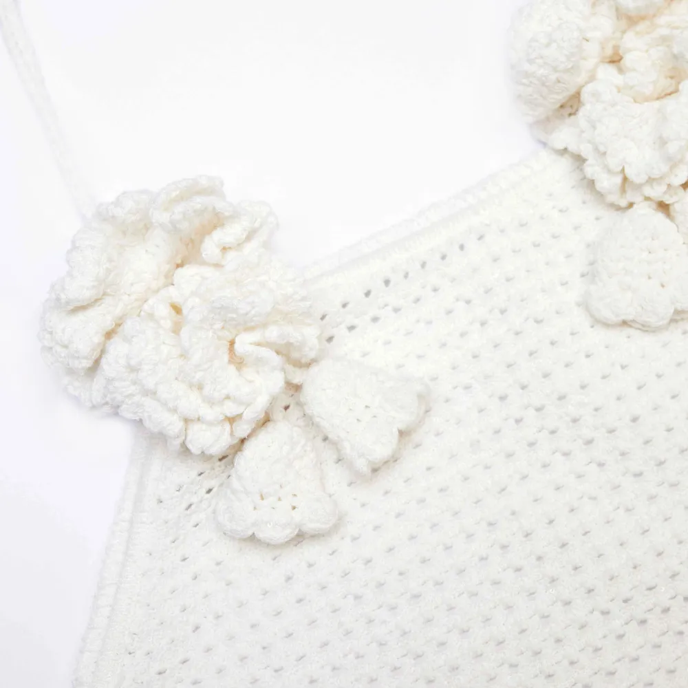 White Crochet Mini Dress