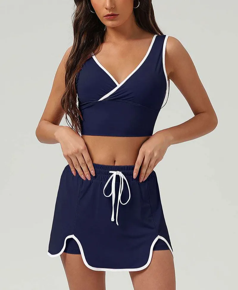 Sleeveless Tennis Top, Vest and Skort Active Set