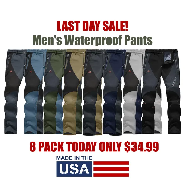 Men's Waterproof Pants Insulated Cold weather Hiking Winter Snow Ski Softshell Outdoor Pants Zipper Pockets Climbing Thermal Jogger Trousers Thermal Lined Jogger pants men