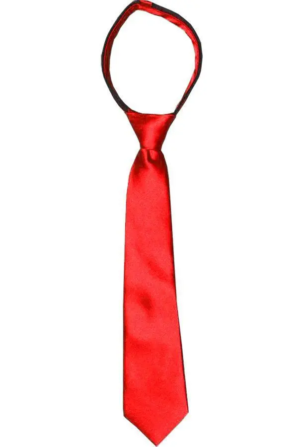 Classic Solid Boys' Zipper Tie