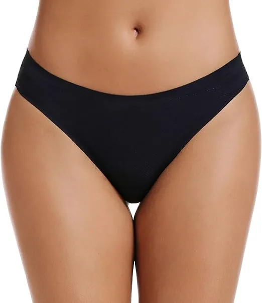 Women's Solid Color Drop Waist Thong, Soft Comfy Breathable Panty for Daily Wear, Women's Underwear for All Seasons