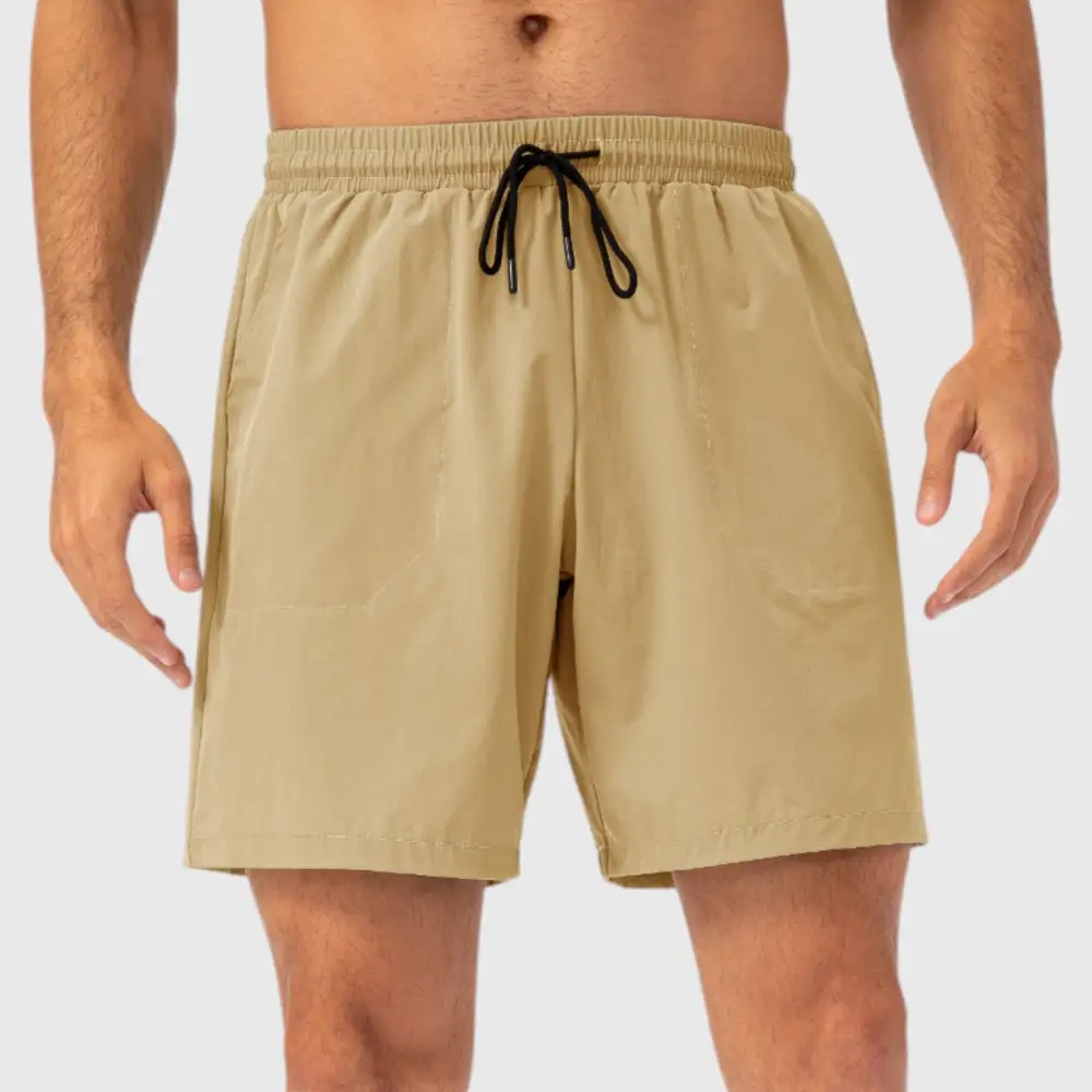 Refined Drawstring Elastic-Waist Side-Pocket Lightweight Men's Athletic Shorts