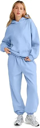 🔥Last day promotion⏰Womens's 2025 2 Piece Outfits Lounge Hoodie Sweatsuit Sets Oversized Sweatshirt Baggy Fall Fashion Sweatpants with Pockets