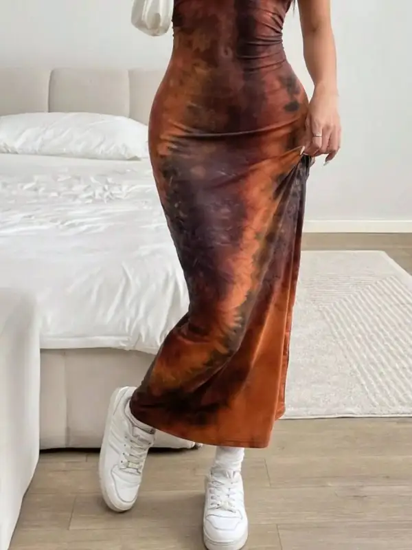 Tie Dye Bodycon Maxi Dress