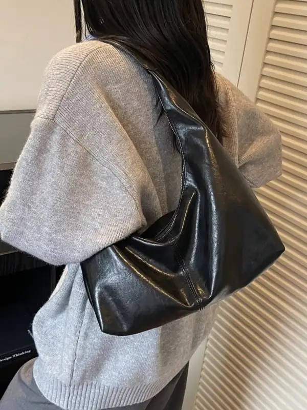 Soft Hobo Faux Leather Shoulder Bag