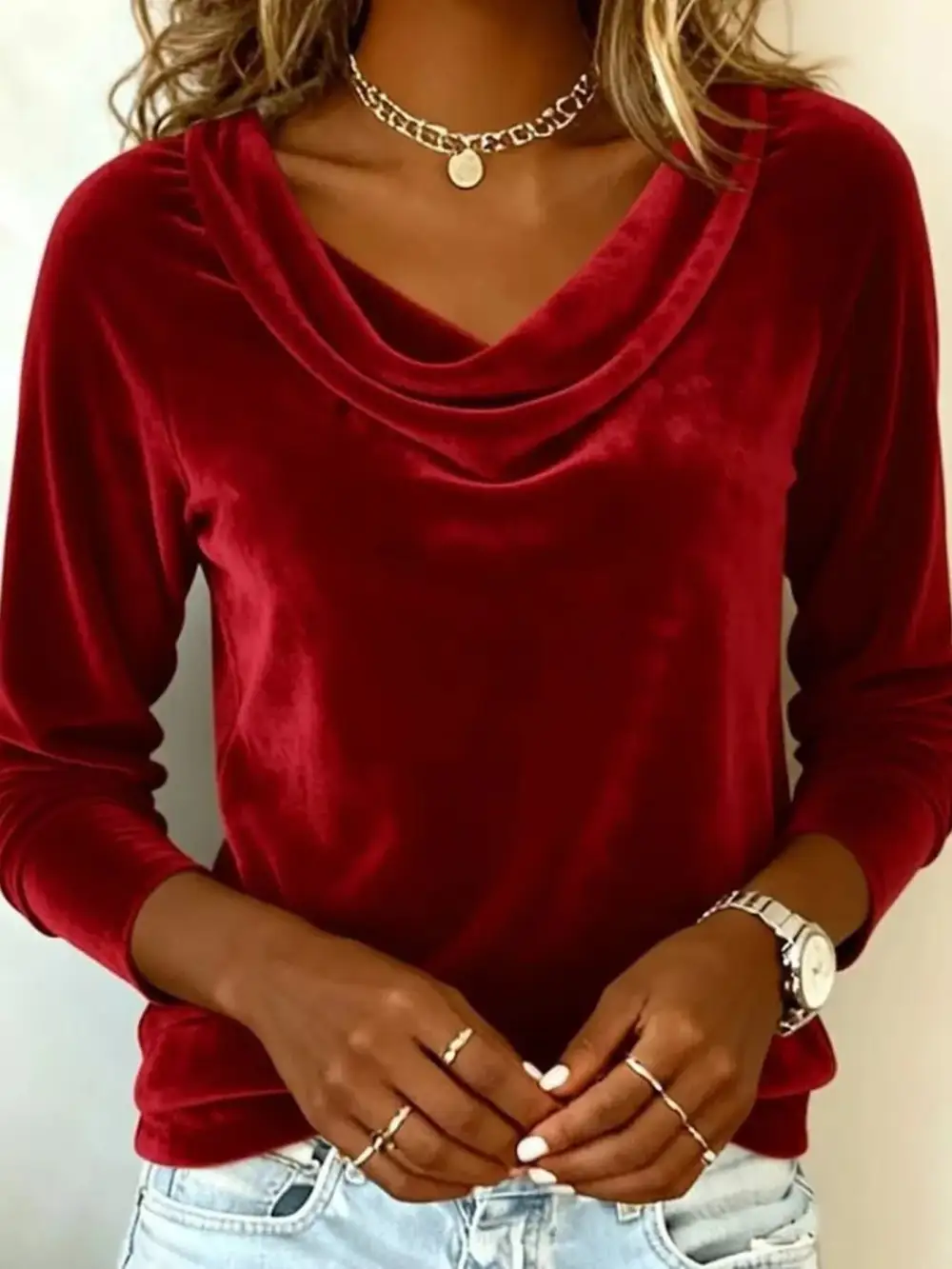 Velvet Long Sleeve Top