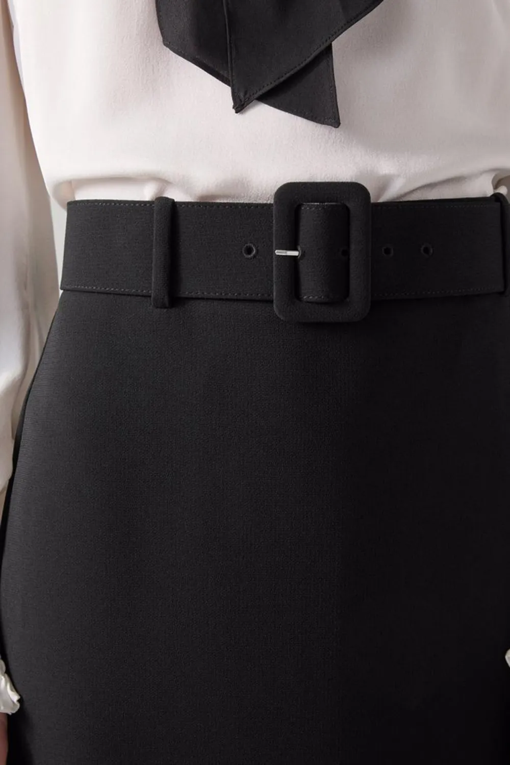 Black Pencil Midi Skirt