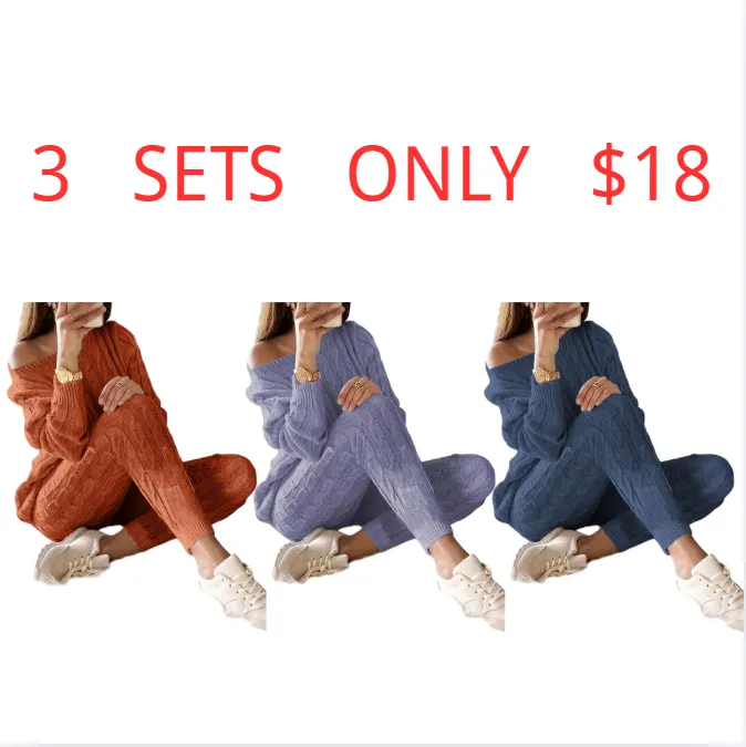 Women's Solid Sweater & Pants Set
