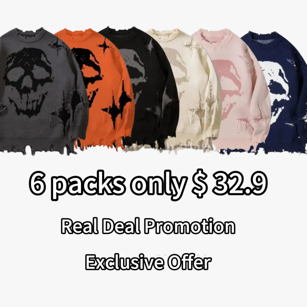 Men's Ripped Drop Shoulder Sweater, Loose Casual Street Soft Comfy Long Sleeve Round Neck Jumper for Fall