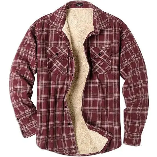 Men’s Sherpa Lined Flannel Shirt Jacket – Warm. Rugged. Ready for Anything.