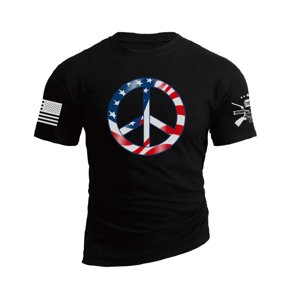 USA FLAG LOVE PEACE GRAPHIC TEE