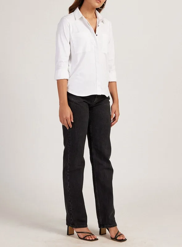 Off-White Pima Cotton Jersey Shirt