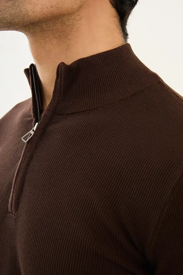 Timeless Half Turtleneck Zip Knit Sweater