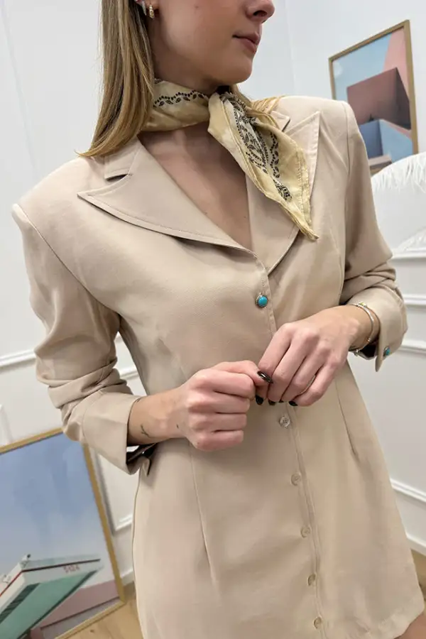 Hollow Mini Button Front Dress