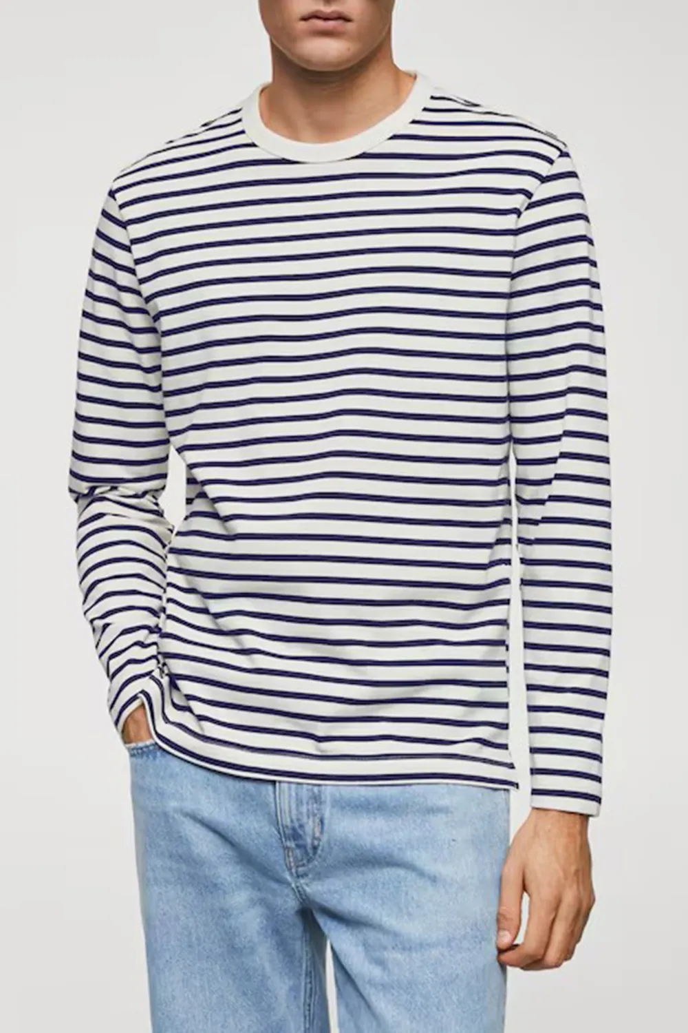 Striped Cotton Long Sleeves T-Shirt
