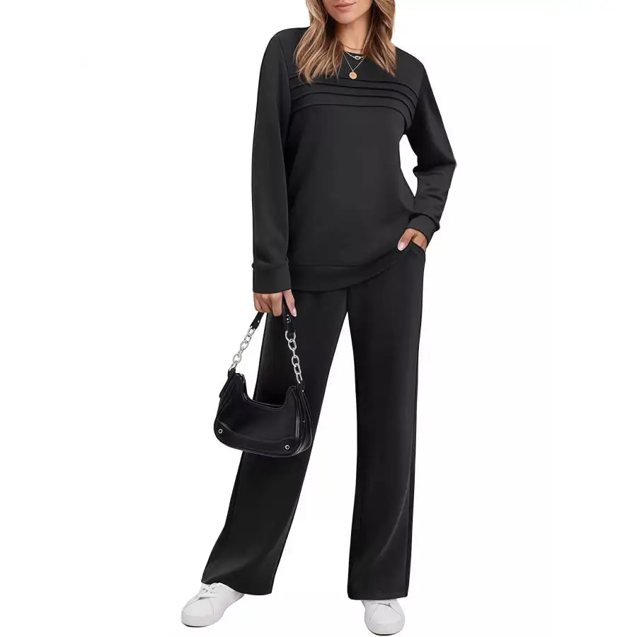 Casual Long Sleeve Top and Pants Set