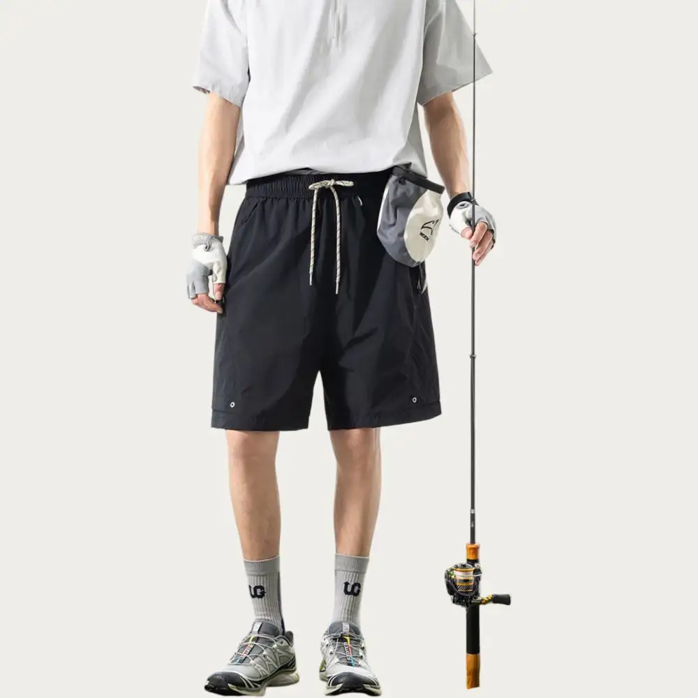 Refined Drawstring Side-Pocket Lightweight Men's Athletic Shorts