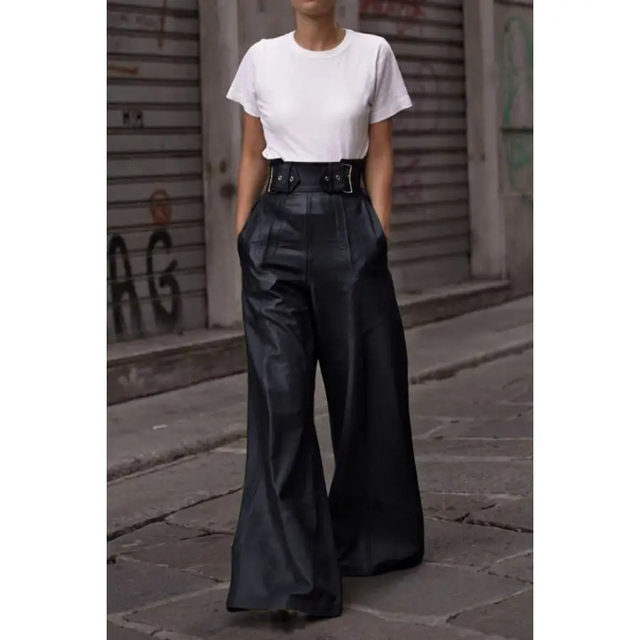 High Waist Wide Flare Pants