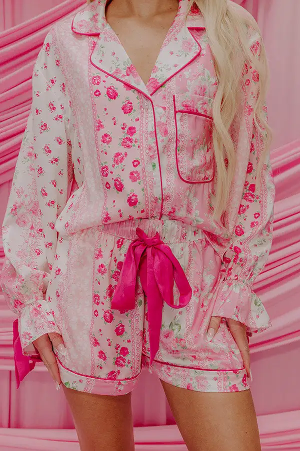 Paris Mornings High Waist Satin Pajama
