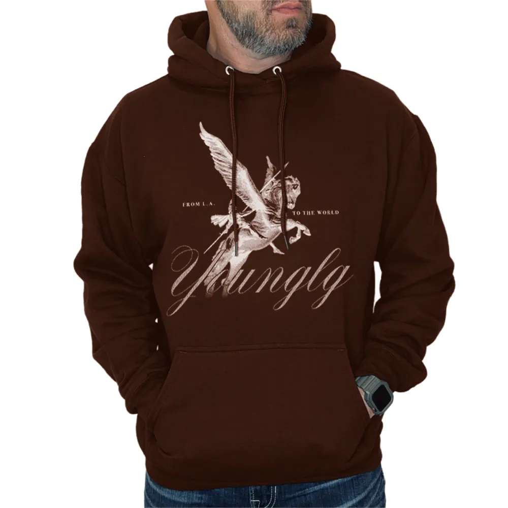 Pegasus Graphic Beige Hoodie With Vintage Aesthetic