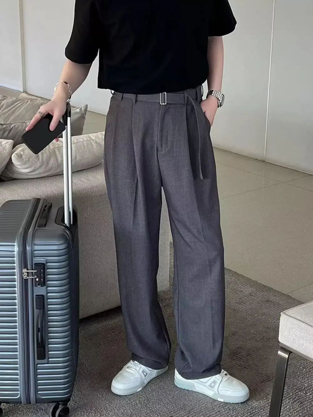 Relaxed Men's Plus Size Wide Leg Pants