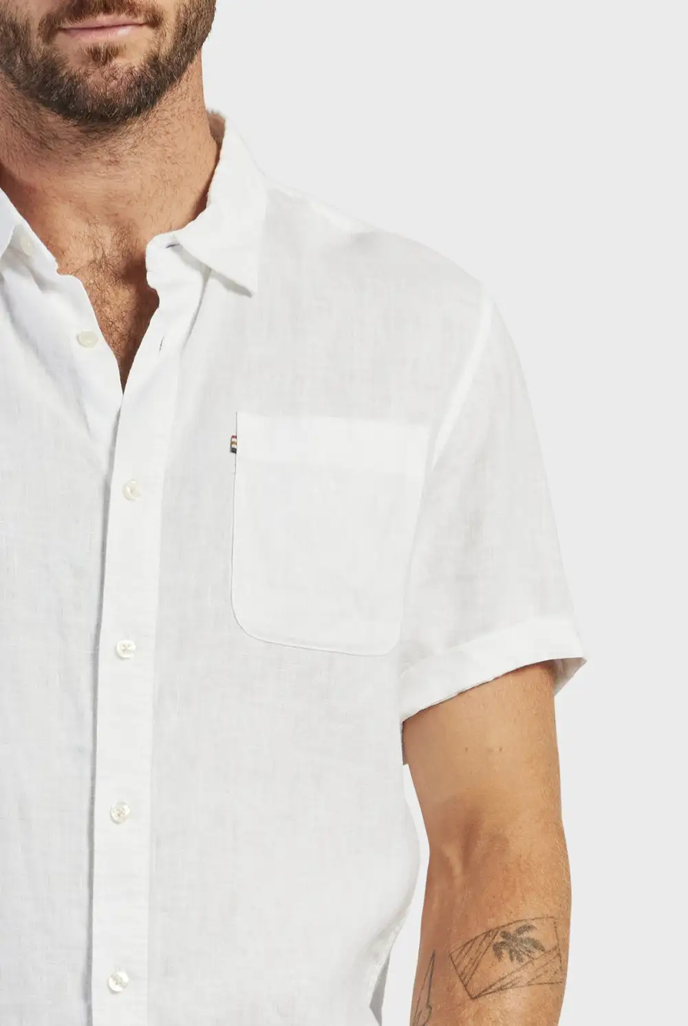 Hampton Linen SS Shirt-White