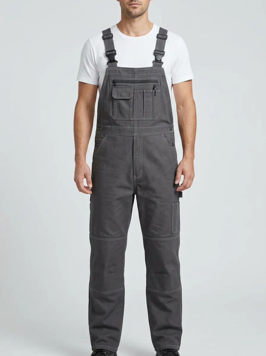 Men's Classic Multi-Pocket Bib Work Overalls