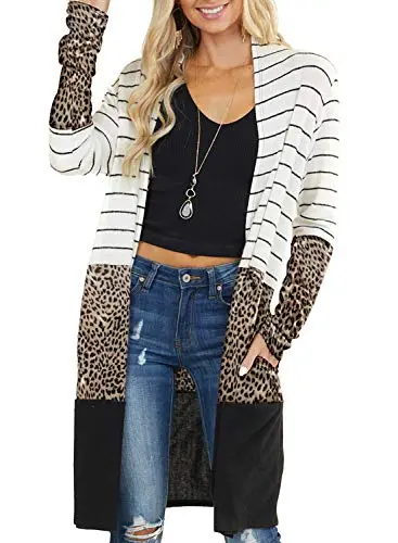 Womens2022FashionCasualOpenFrontPrintedCardigansSweatersThinCoatsJacketsOuterwear