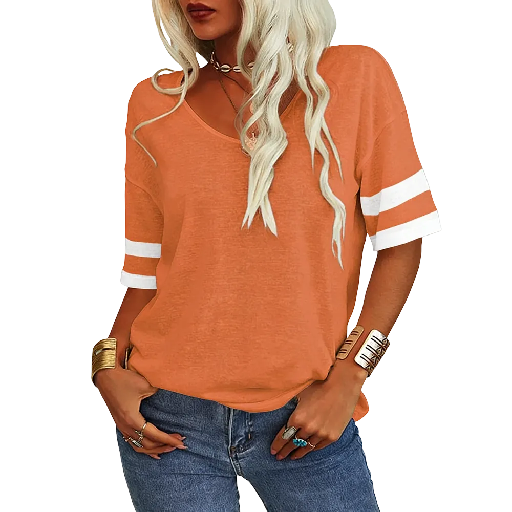 Women's Soft V-Neck Short-Sleeve T-Shirt-🔥8-Pack- Only $24